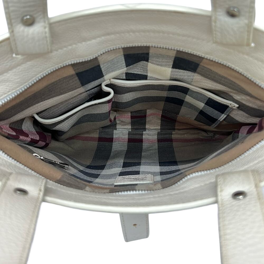 Burberry Tote Bag Light Pink Cream Chemical Fiber Leather - Picture 7 of 13